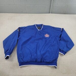 Texas Rangers Windbreaker Jacket Mens‎ Large Blue Pullover Nylon Lined MLB